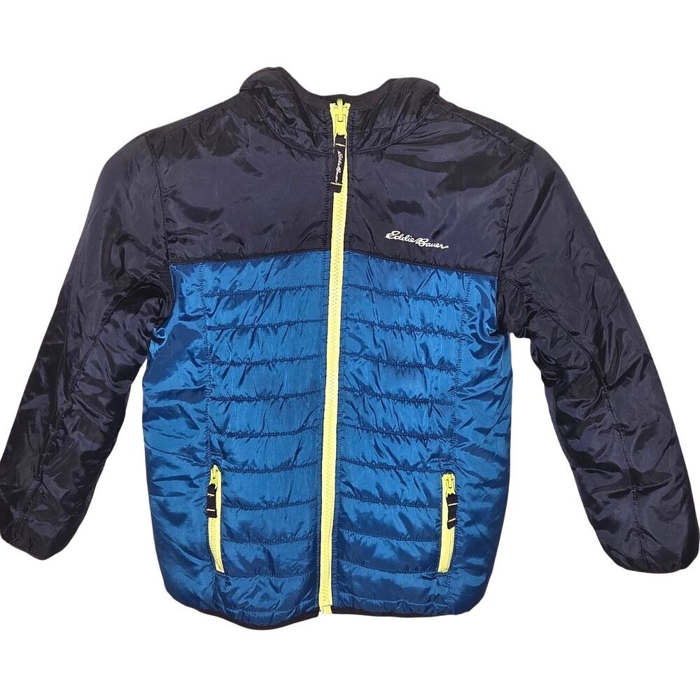 Eddie Bauer Kids Reversible Puffer Jacket - Blue & Black 4-6